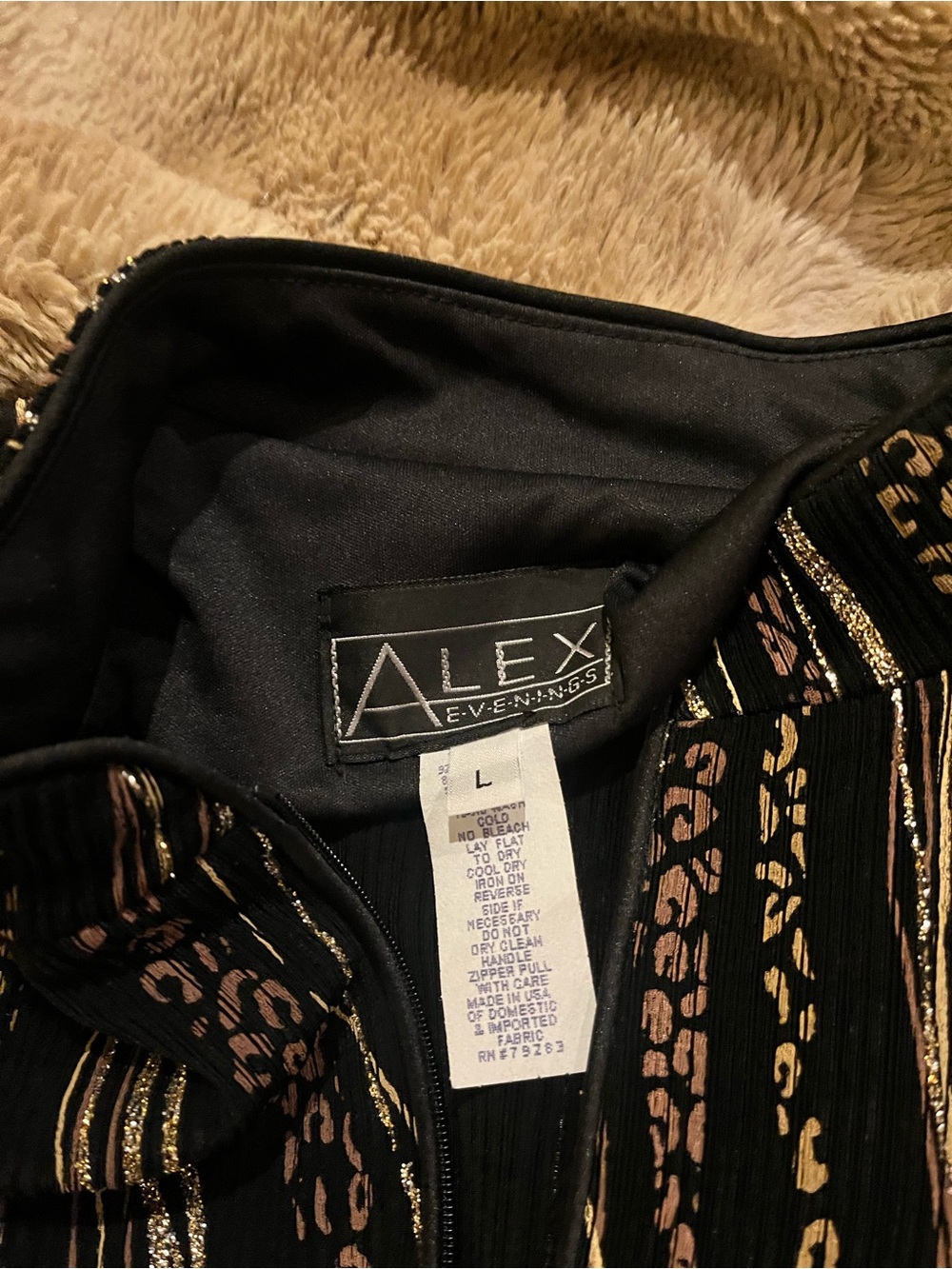 Alex Evenings Black Jacket with Gold Trim